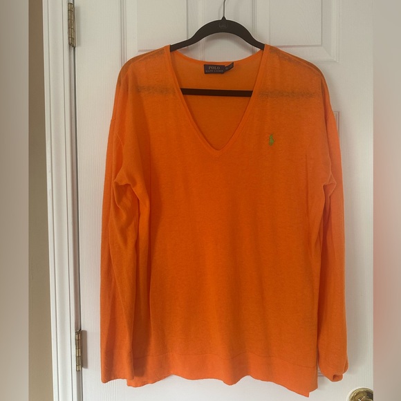 Ralph Lauren Linen Blend V-neck Sweater Size XL - Picture 1 of 6